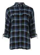 Dorothy Perkins Blue Longline Check Shirt