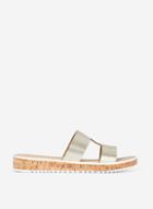 Dorothy Perkins Gold Leather Juju Comfort Sandals
