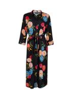 Dorothy Perkins Black Floral Print Midi Shirt Dress