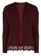 Dorothy Perkins Raisin Lace Trim Cardigan