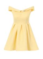 Dorothy Perkins *chi Chi London Yellow Fold Over Bardot Dress