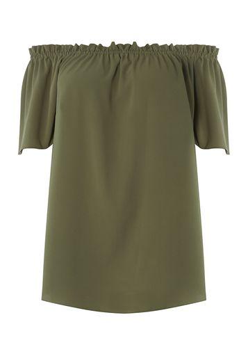 Dorothy Perkins Dp Curve Khaki Frill Bardot Top