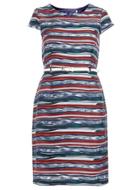 Dorothy Perkins *blue Cap Belted Stripy Dress