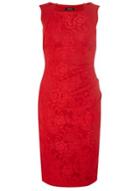 Dorothy Perkins *feverfish Red Lace Pleated Dress