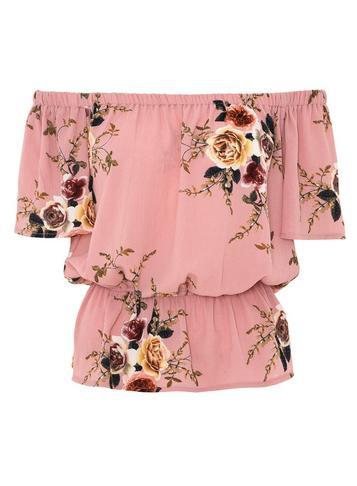 Dorothy Perkins *quiz Pink Crepe Bardot Top