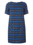 Dorothy Perkins Cobalt Check Cuff Shift Dress