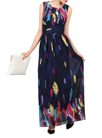 Dorothy Perkins *jolie Moi Navy Multi Coloured Maxi Dress