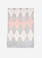 Dorothy Perkins Grey And Pink Argyle Scarf