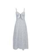 Dorothy Perkins White Stripe Print Tie Front Camisole Dress