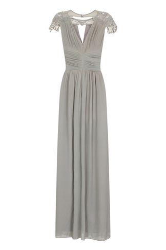 Dorothy Perkins *little Mistress Grey Pleated Maxi Dress