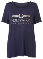 Dorothy Perkins *dp Curve Navy Hollywood Motif T-shirt