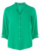 Dorothy Perkins Green Notch Roll Sleeve Shirt