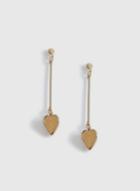 Dorothy Perkins Gold Heart Stick Drop Earrings
