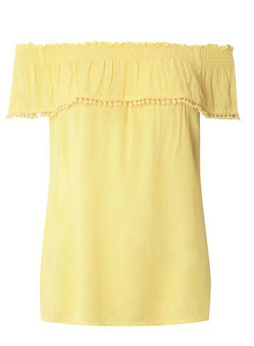 Dorothy Perkins Yellow Pom Pom Bardot Top