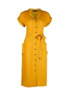 Dorothy Perkins Yellow Linen Shirt Dress