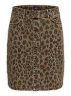 *only Multi Colour Leopard Print Denim Skirt