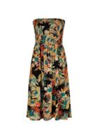 Dorothy Perkins *dp Beach Tropical Print Strapless Midi Dress