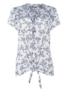 Dorothy Perkins *roman Originals Navy Tie Front Burnout Shirt