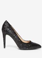 Dorothy Perkins Black Glitter 'emily' Court Shoes