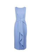 *luxe Blue Manipulated Crepe Dress