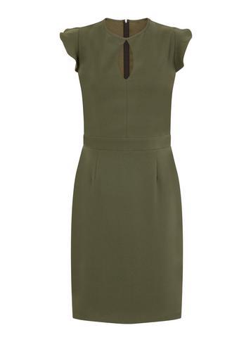 Dorothy Perkins *paper Dolls Khaki Key Hole Bodycon Dress