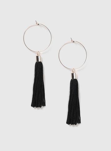 Dorothy Perkins Rose Gold Tassel And Hoop Earrings