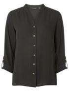 Dorothy Perkins Black Pleat Roll Sleeve Shirt