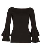 Dorothy Perkins *izabel London Black Bardot Frill Knitted Jumper
