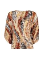 Dorothy Perkins Multi Colour Snake Print Cutabout Wide Sleeve Top
