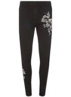 Dorothy Perkins *tall Black 'darcy' Metallic Embroidered Jeans