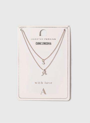 Dorothy Perkins Rose Gold Initial A Necklace