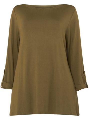 Dorothy Perkins *dp Curve Khaki Pearl Cuff Top