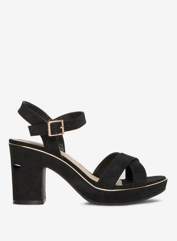 Dorothy Perkins Wide Fit Black Romy Sandals
