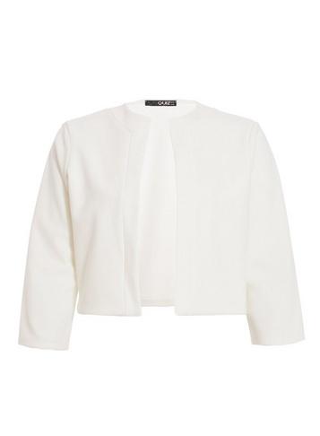 *quiz Curve Cream Edge Cropped Jacket