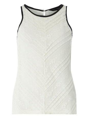 Dorothy Perkins Ivory Contrast Bind Lace Shell