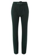 Dorothy Perkins *tall Green Belted Tapered Trousers