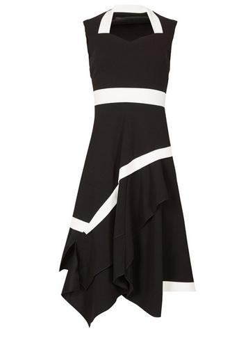 *feverfish Black Contrast Midi Dress