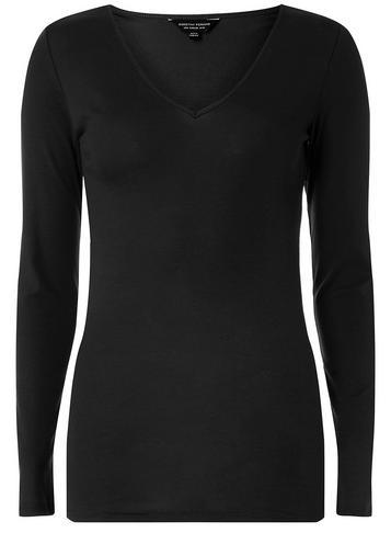 Dorothy Perkins Black Long Sleeve Crew Neck Top