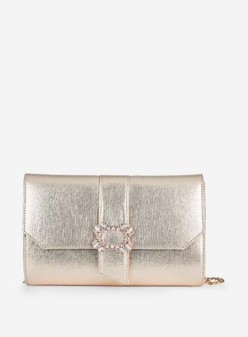 Dorothy Perkins Gold Broach Clutch Bag