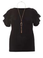 Dorothy Perkins *quiz Curve Black Necklace Top