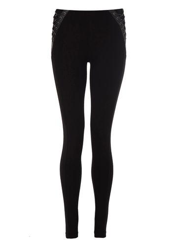 Dorothy Perkins *quiz Black Lace Up Leggings