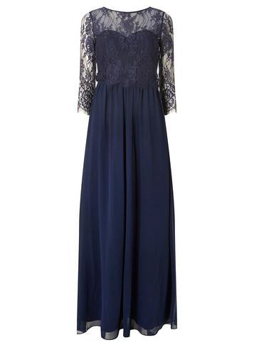 Dorothy Perkins *showcase Navy 'rosaline' Lace Maxi Dress