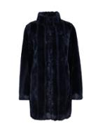 Dorothy Perkins Navy Midnight Longline Faux Fur Coat