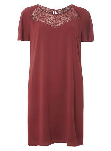 Dorothy Perkins *vila Burgundy Lace Sleeve Dress