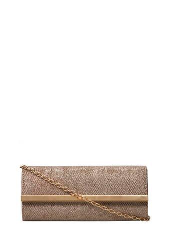 Dorothy Perkins Gold Brit Clutch Bag