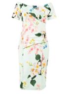 *feverfish Mint Bardot Floral Print Dress