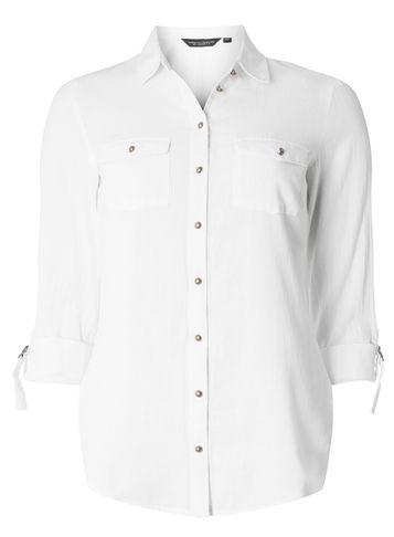 Dorothy Perkins White Cotton Linen Shirt