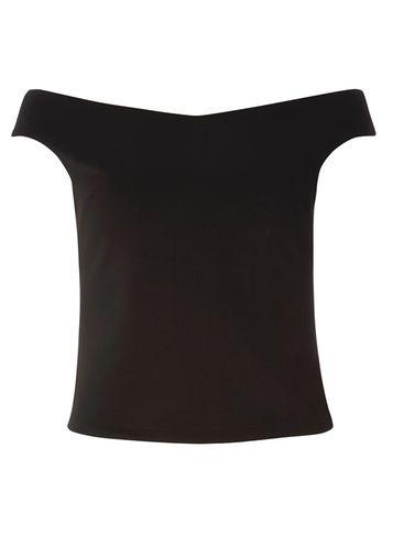 Dorothy Perkins Black Scuba Bardot Top