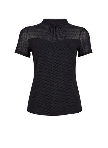 Dorothy Perkins Black Dobby Mesh T-shirt