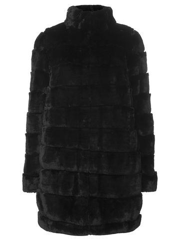 Dorothy Perkins Black Long-line Faux Fur Coat